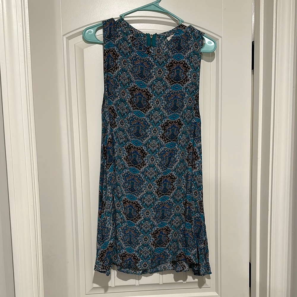 Boho Blue Patterned Sleeveless Dress